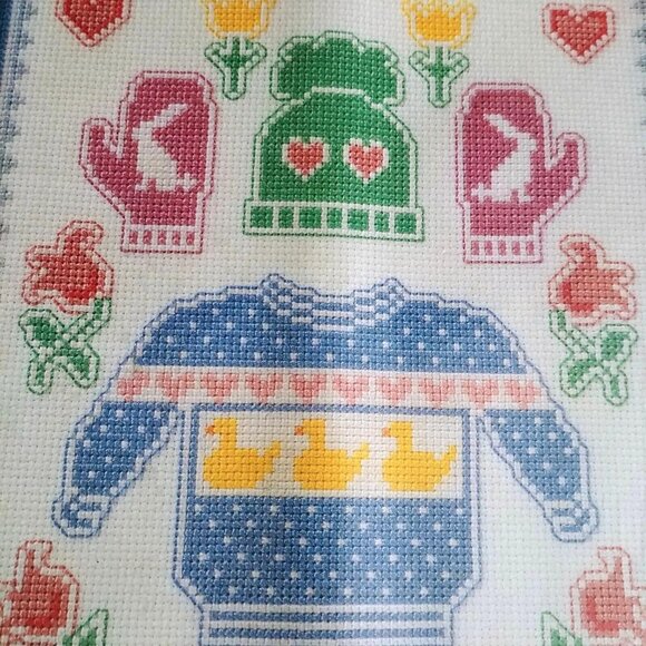 Cross Stitch Kit Sunset Sweater Birth Announcement 8x10 Polly Carbonari Counted - Picture 4 of 11